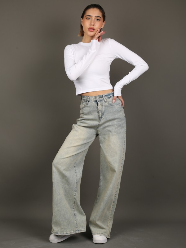 Женский лонгслив "White Basic" — укороченный