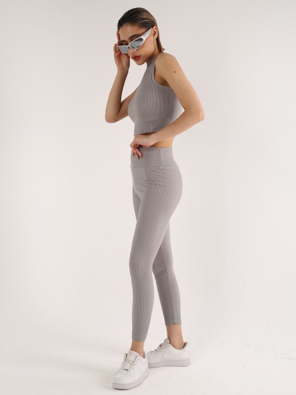 Женский спортивный комплект "Coffee Fit" — топ и леггинсы